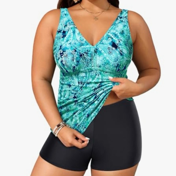 Younique Other - Yonique Tankini Swimsuit With Shorts Women’s 22W Plus Size Two Piece Set Paisley